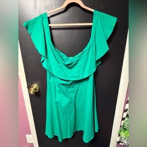 Fashion to Figure Emerald Ruffle Mini Dress